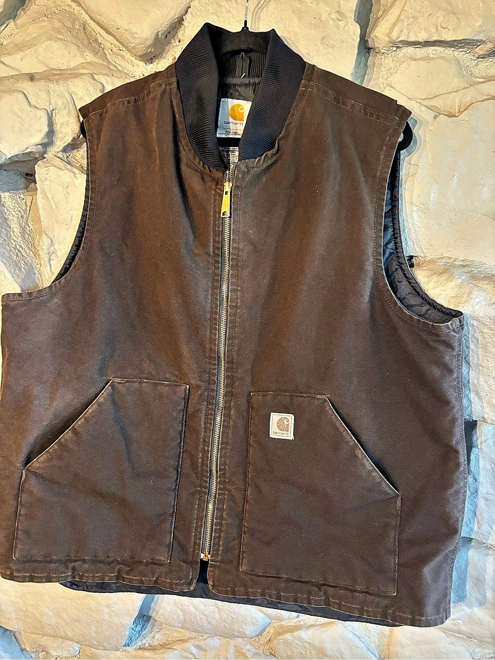 Carhartt V01 Arctic Quilt-Lined Duck Vest Brown & Black XL